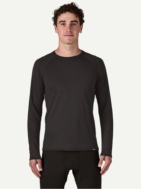 Patagonia Men’s Capilene Midweight Baselayer Crew Long Sleeve Shirt Black Large